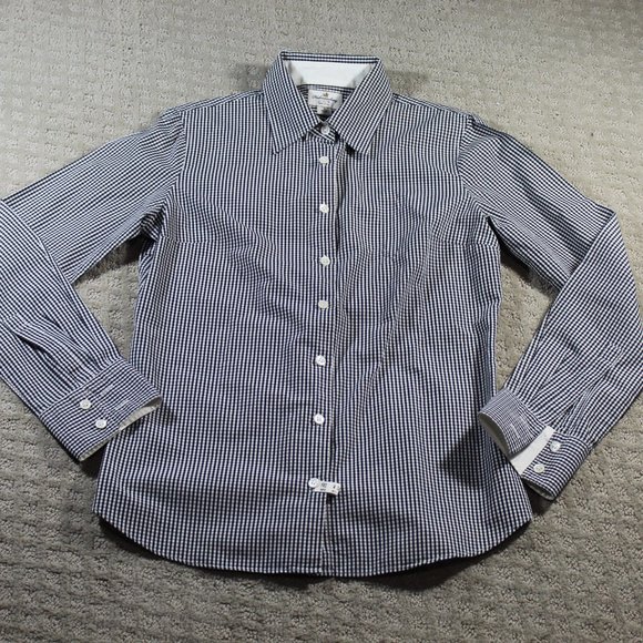 J Crew Size Small Habaerdashery Black and White Check Button Up Shirt - LIKE NEW - Picture 1 of 7